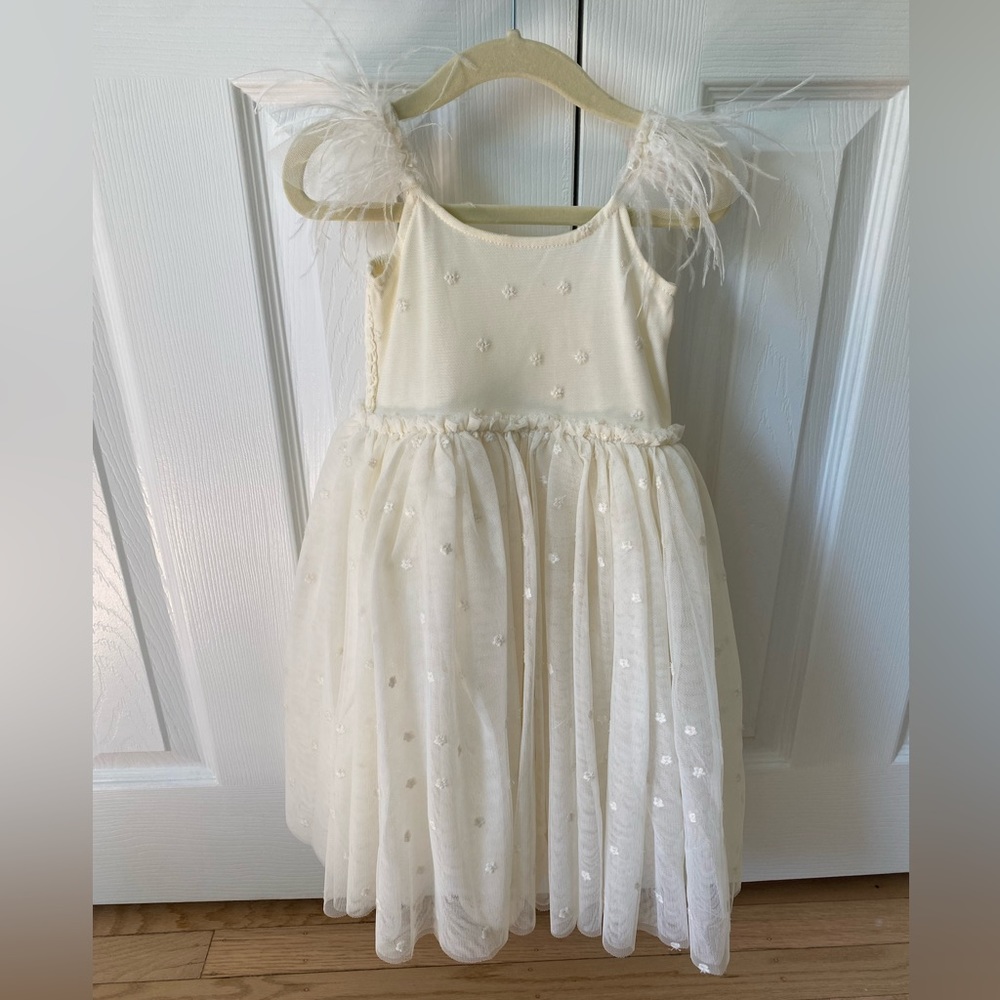 Noralee Poppy Dress in Natural. Size 2T. Full tulle skirt.
